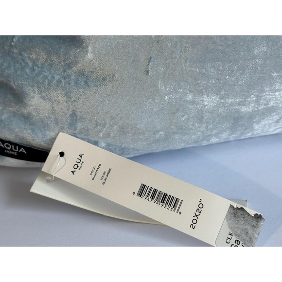 Aqua Velvet Blue Ombré 20"x20" Square Decorative Pillow limited edition - Picture 5 of 6